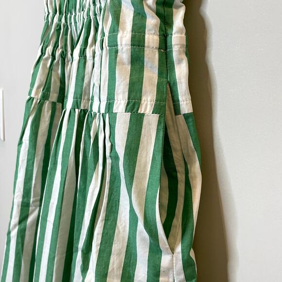J.Crew Hyacinth Dress Striped Cotton Poplin Smocked Holiday CI932 Bright Clover - Picture 5 of 14